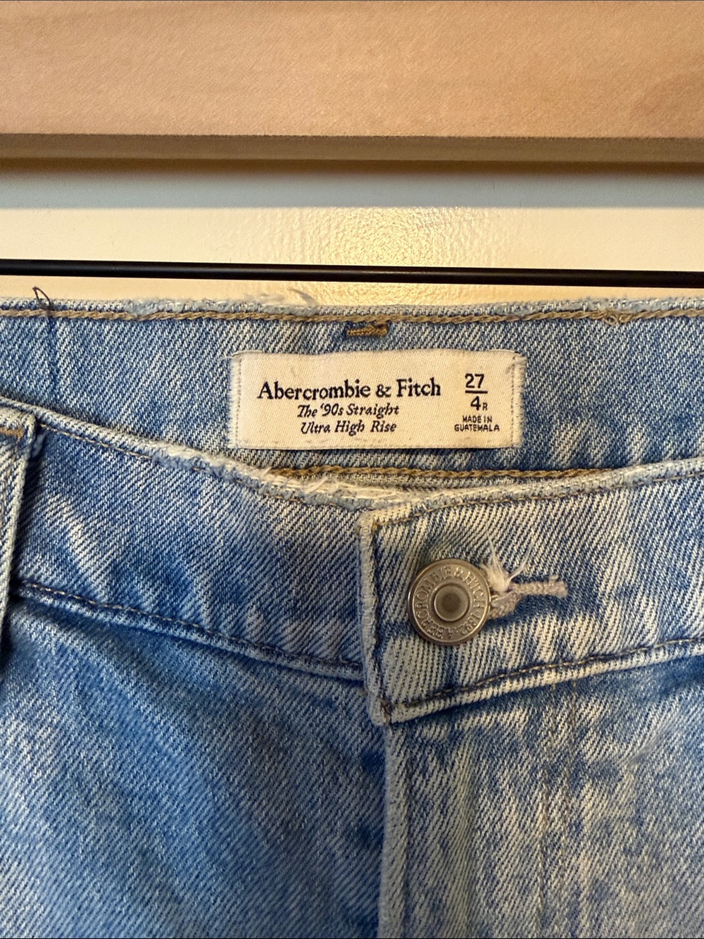 Abercrombie & Fitch Light Blue High-Rise Straight Jeans